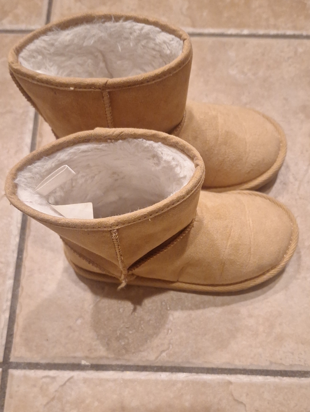 Old Navy Tan Faux-Shearling Kids Pull-On Boots